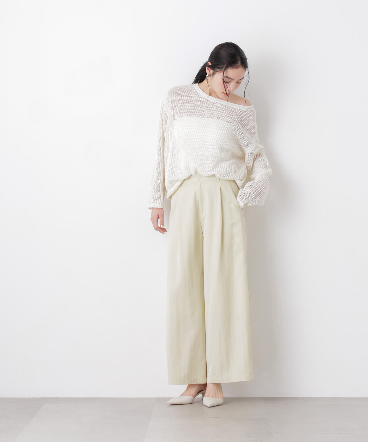 スカーフセットタックワイドパンツ 6696127311