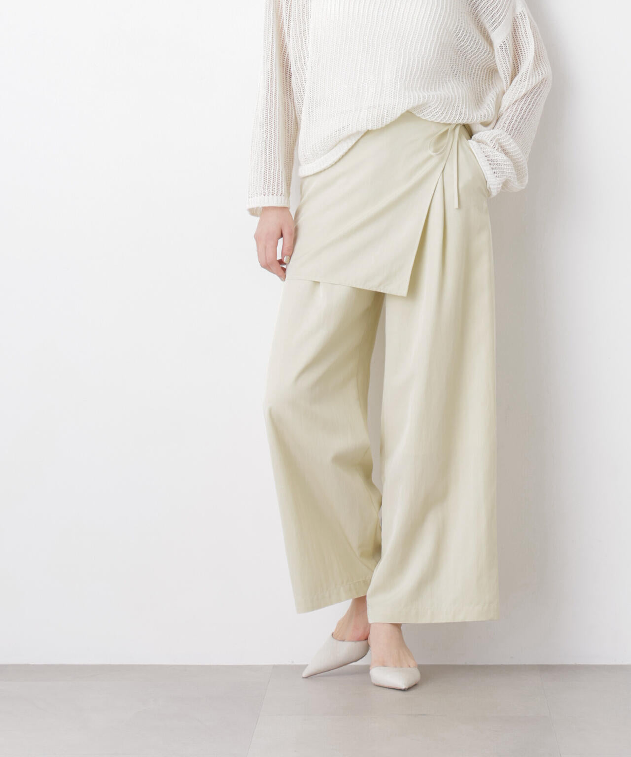 スカーフセットタックワイドパンツ 6696127311