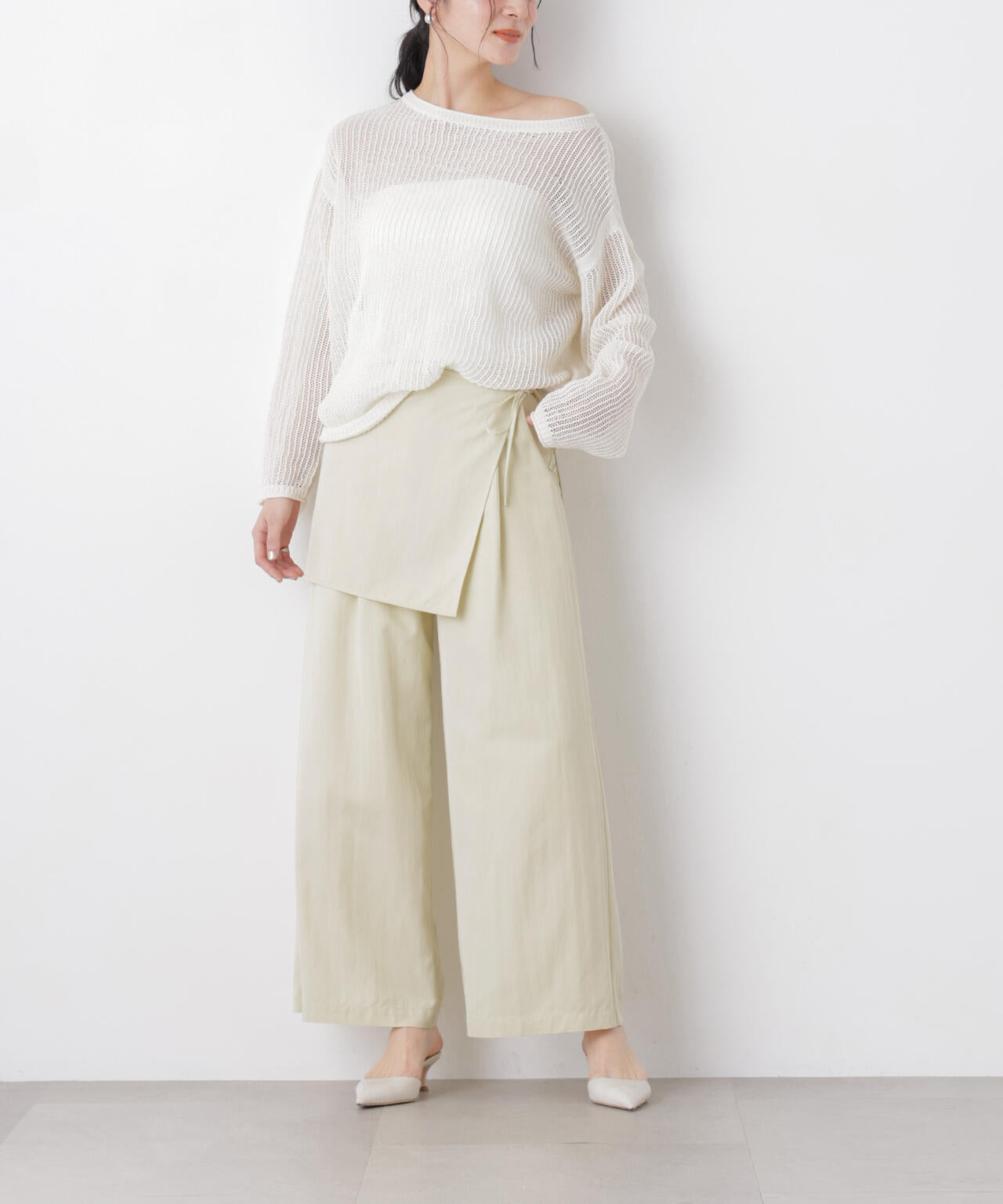スカーフセットタックワイドパンツ 6696127311