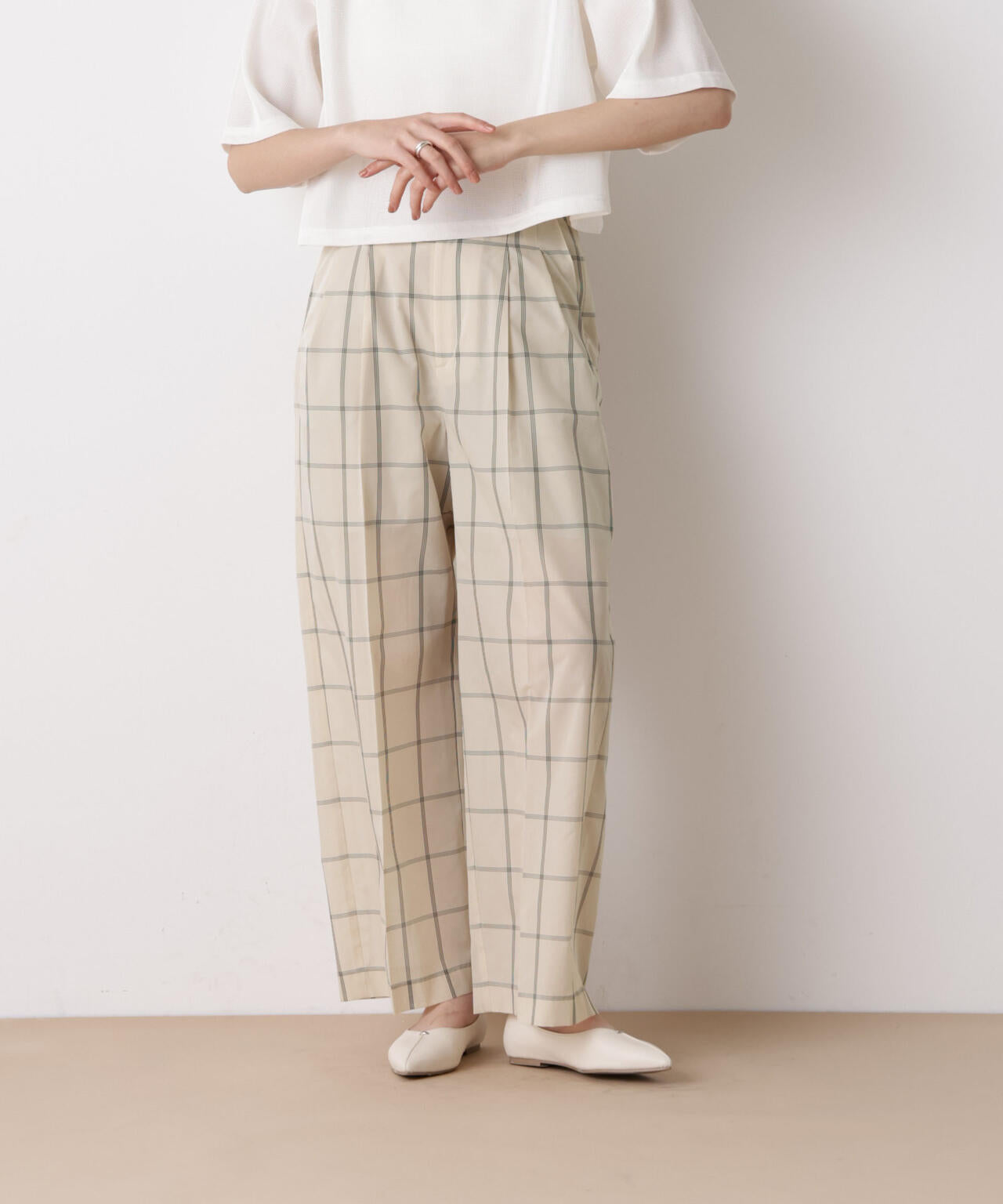 「STEVELOUR」オーガンチェックタックパンツ(セットアップ可) 6696127315