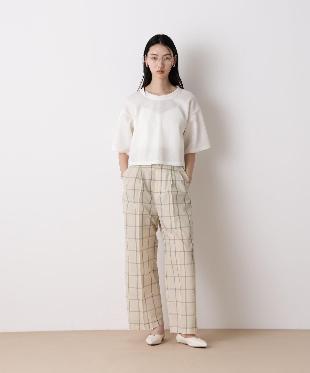 「STEVELOUR」オーガンチェックタックパンツ(セットアップ可) 6696127315