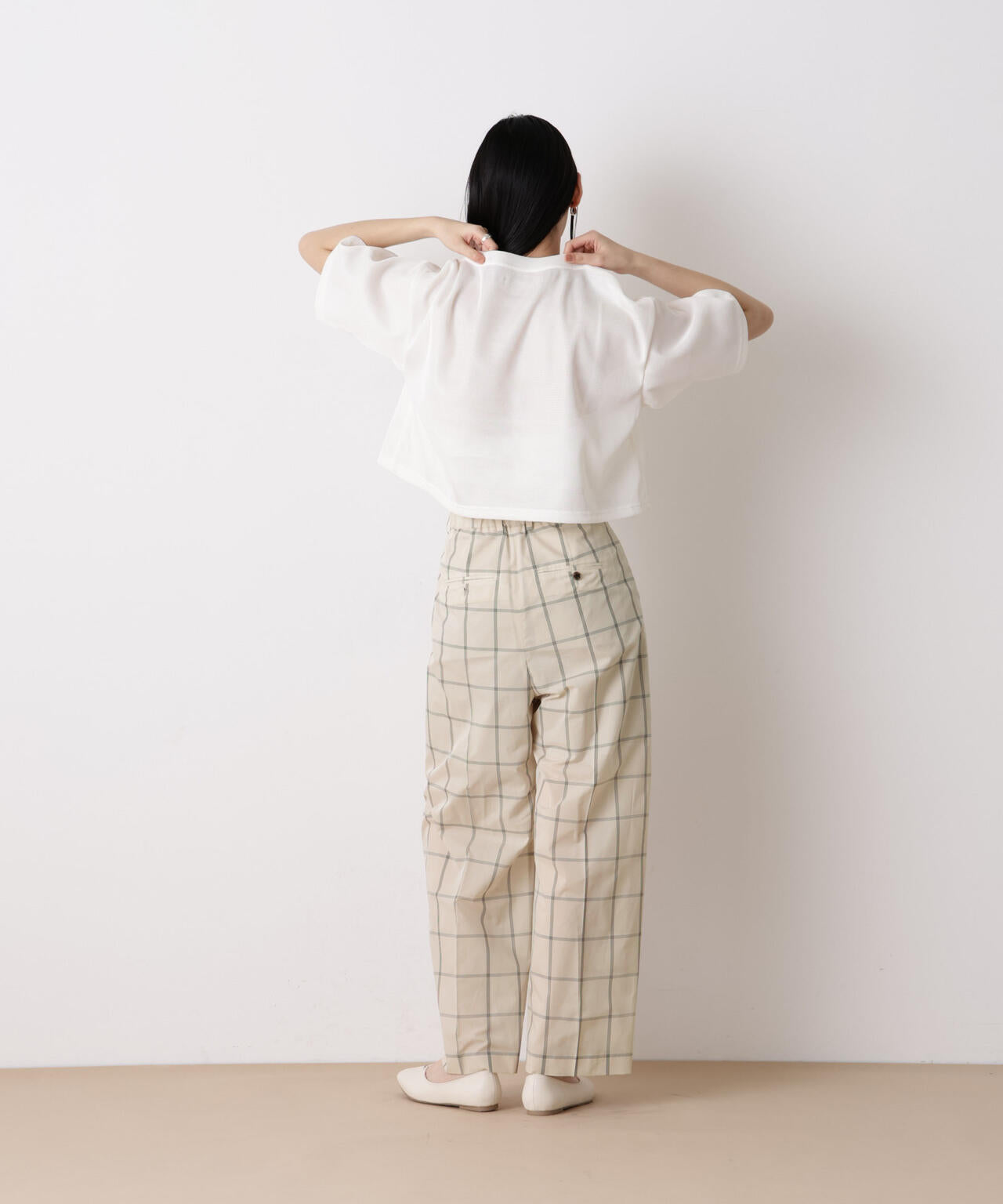 「STEVELOUR」オーガンチェックタックパンツ(セットアップ可) 6696127315