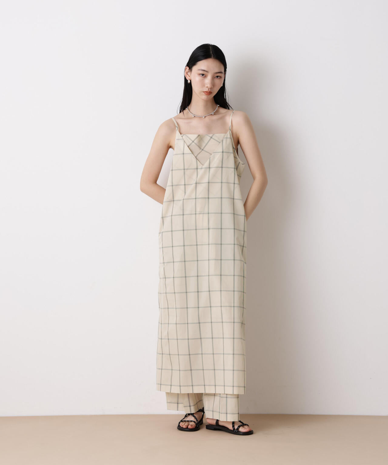 「STEVELOUR」オーガンチェックタックパンツ(セットアップ可) 6696127315