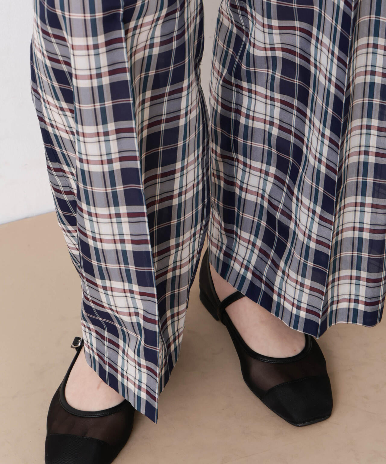 「STEVELOUR」オーガンチェックタックパンツ(セットアップ可) 6696127315