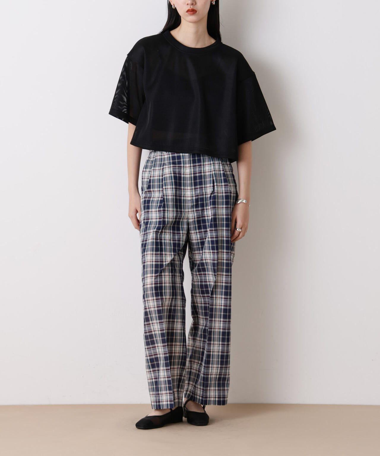 「STEVELOUR」オーガンチェックタックパンツ(セットアップ可) 6696127315