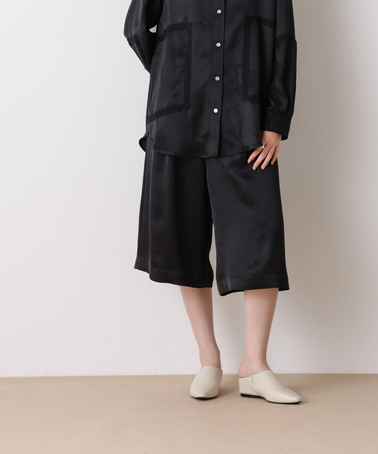 「STEVELOUR」サテンハーフパンツ(セットアップ可) 6696128301