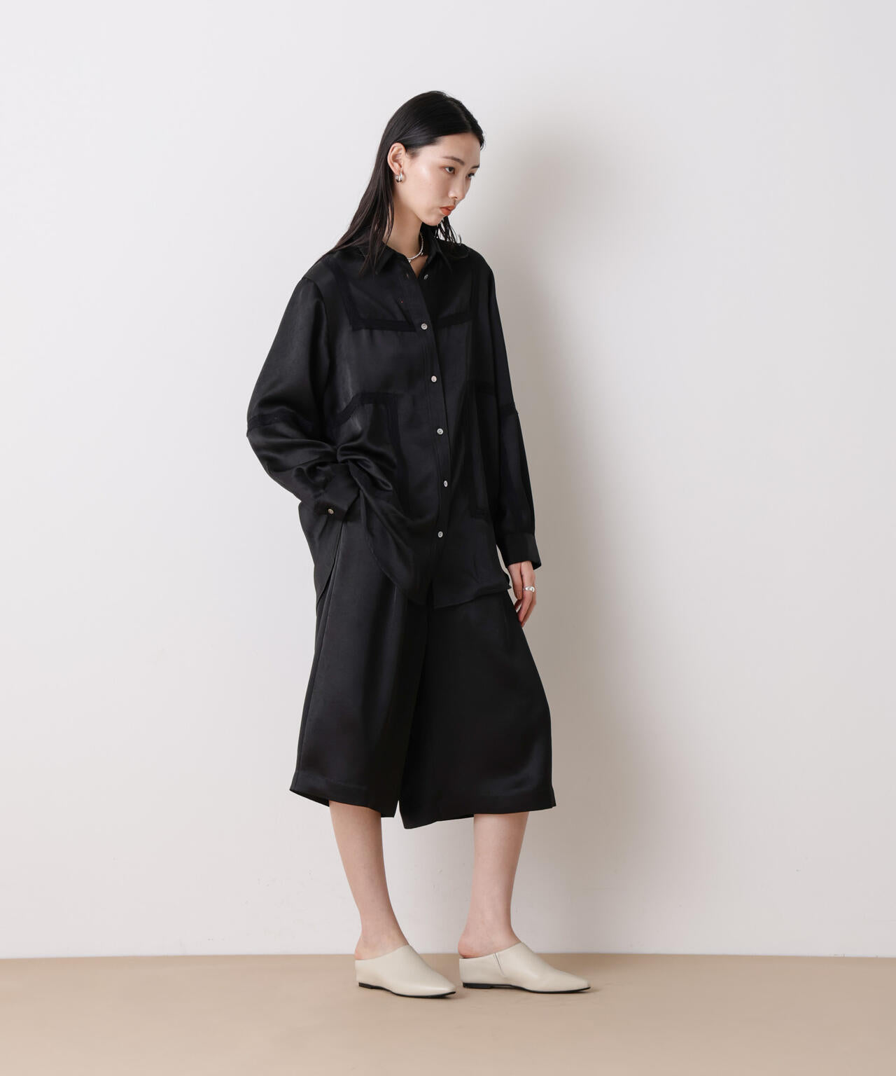 「STEVELOUR」サテンハーフパンツ(セットアップ可) 6696128301