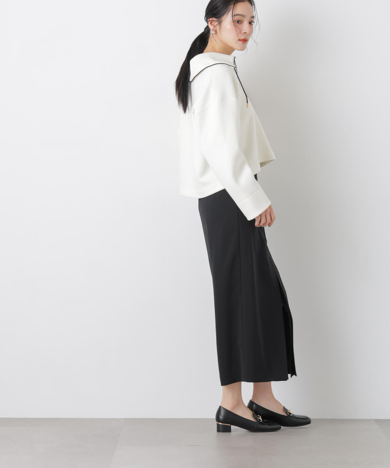 ハイツイストドライタックスリットロングスカート(セットアップ可) 6696130302