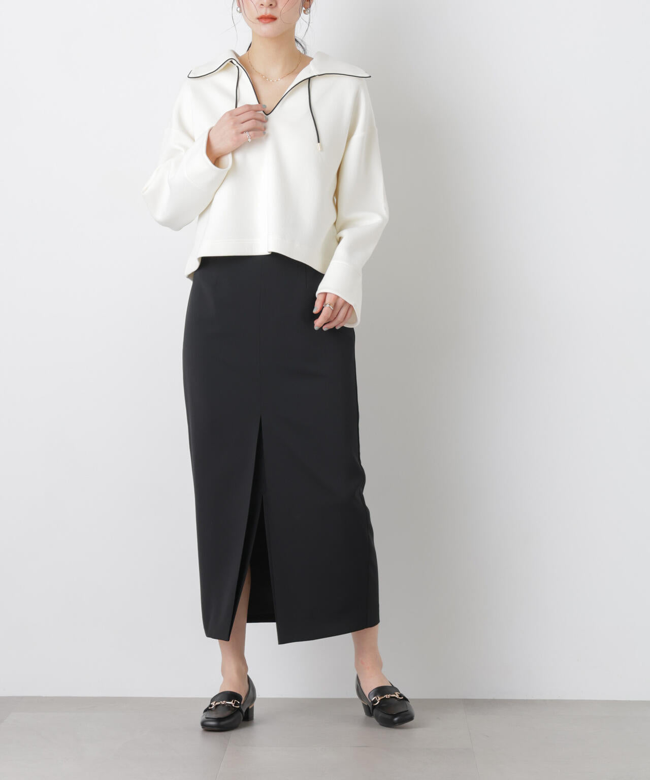 ハイツイストドライタックスリットロングスカート(セットアップ可) 6696130302