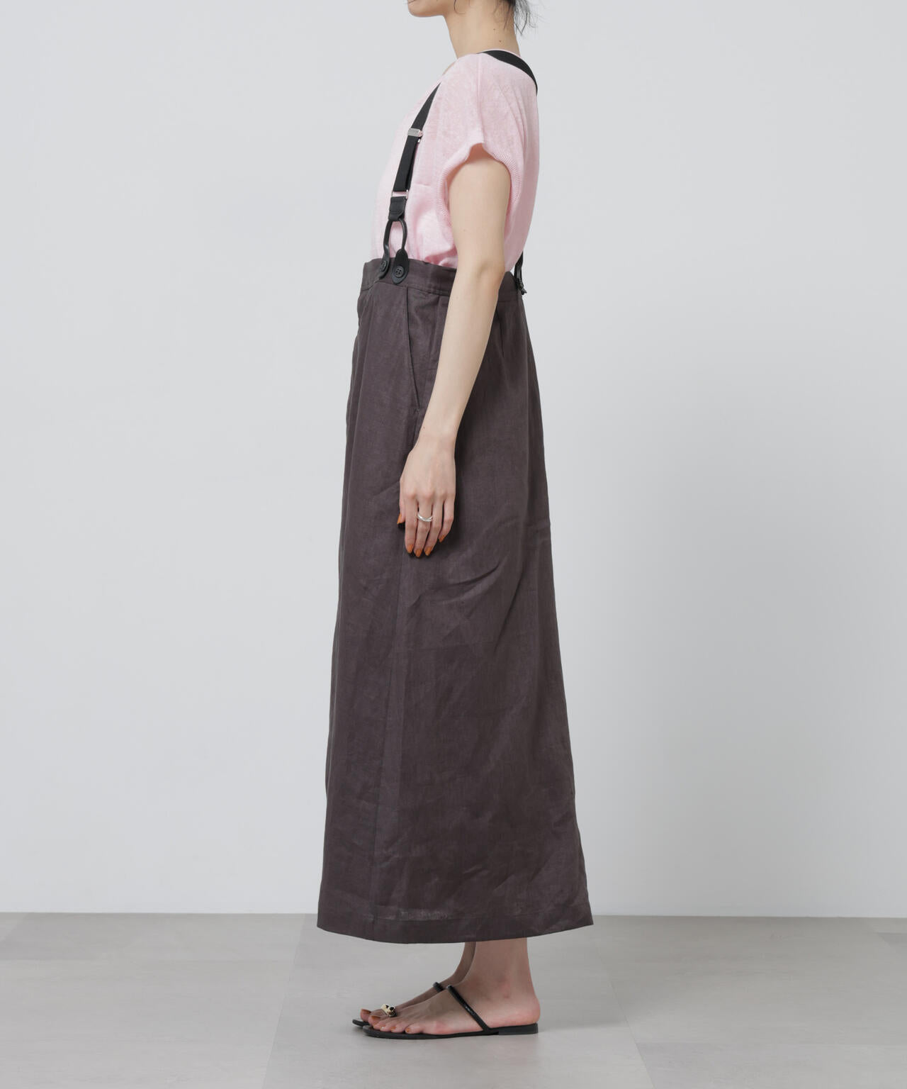 European Flax サスペンダー付きスカート(セットアップ可) 6696130304