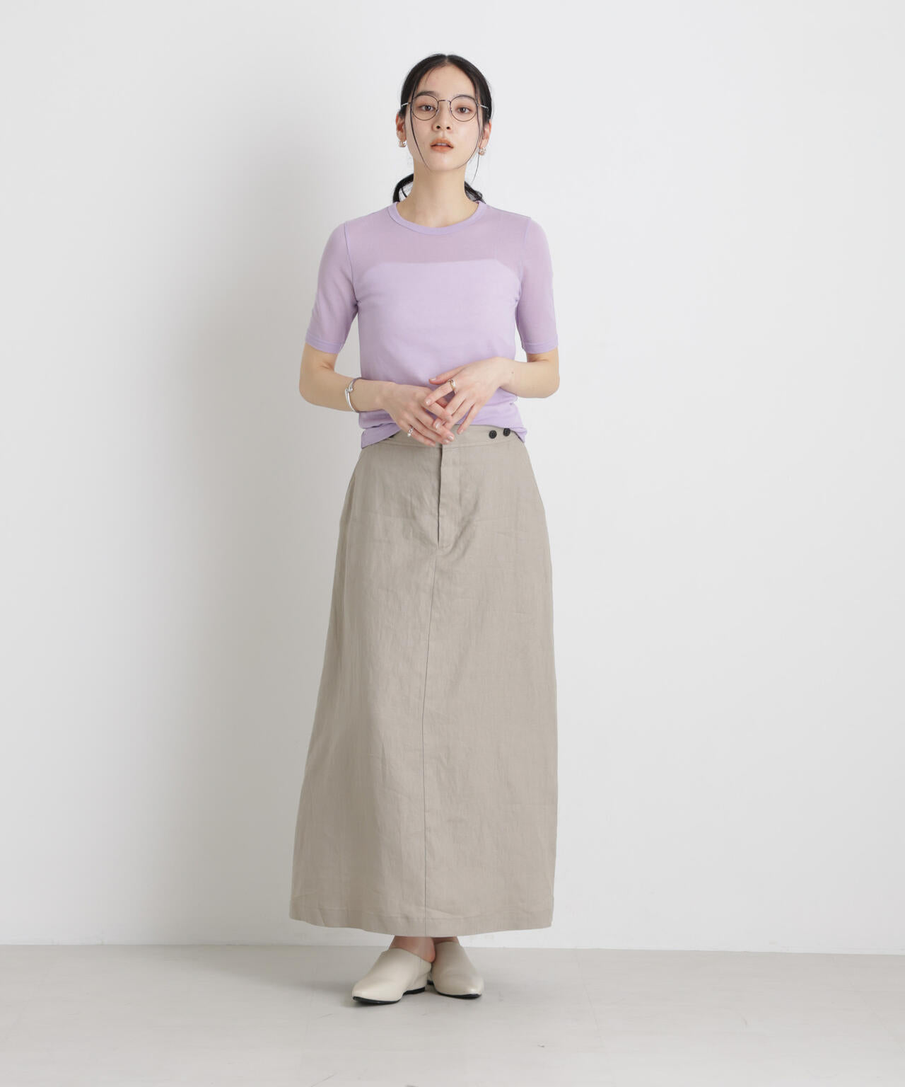European Flax サスペンダー付きスカート(セットアップ可) 6696130304
