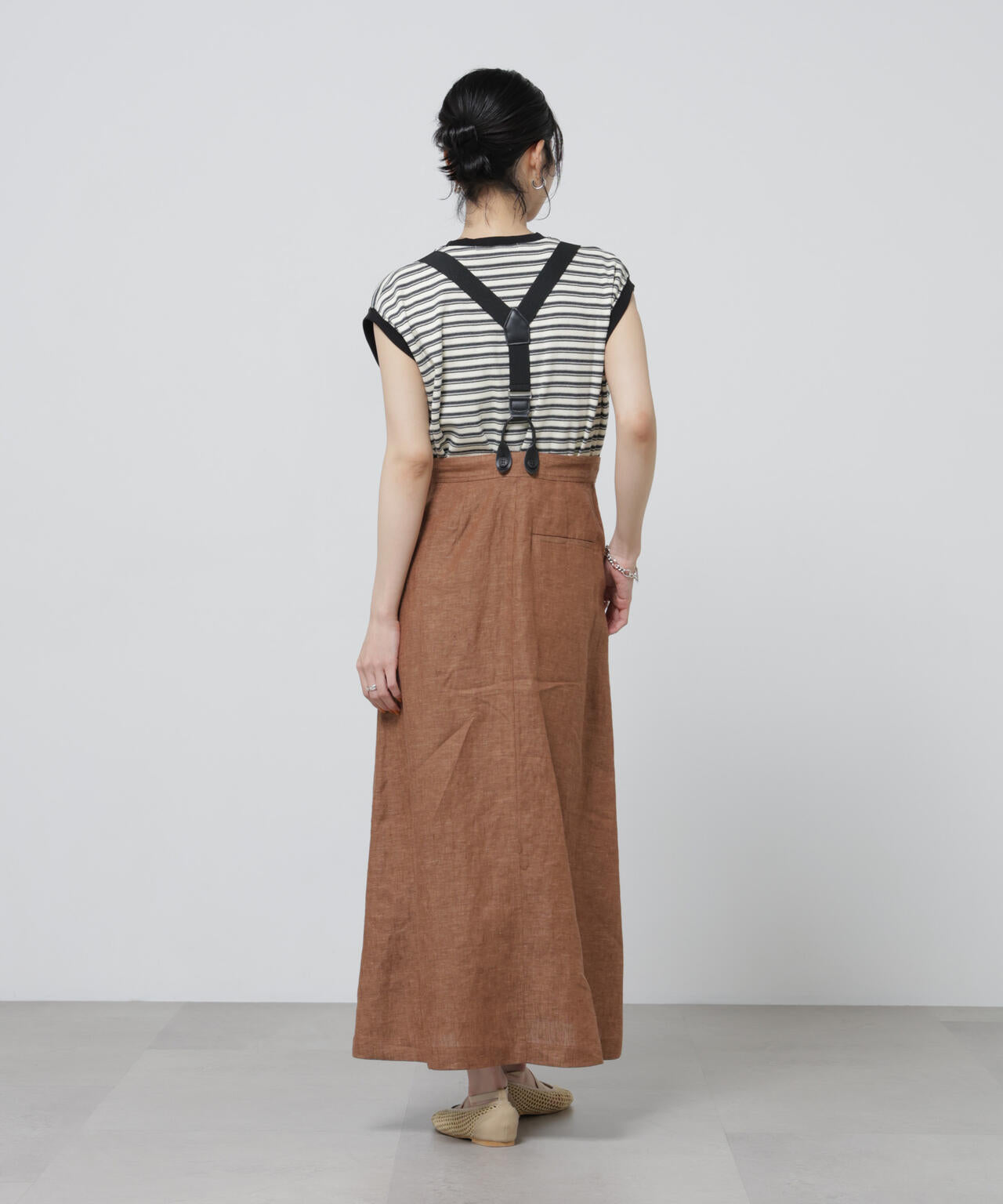 European Flax サスペンダー付きスカート(セットアップ可) 6696130304