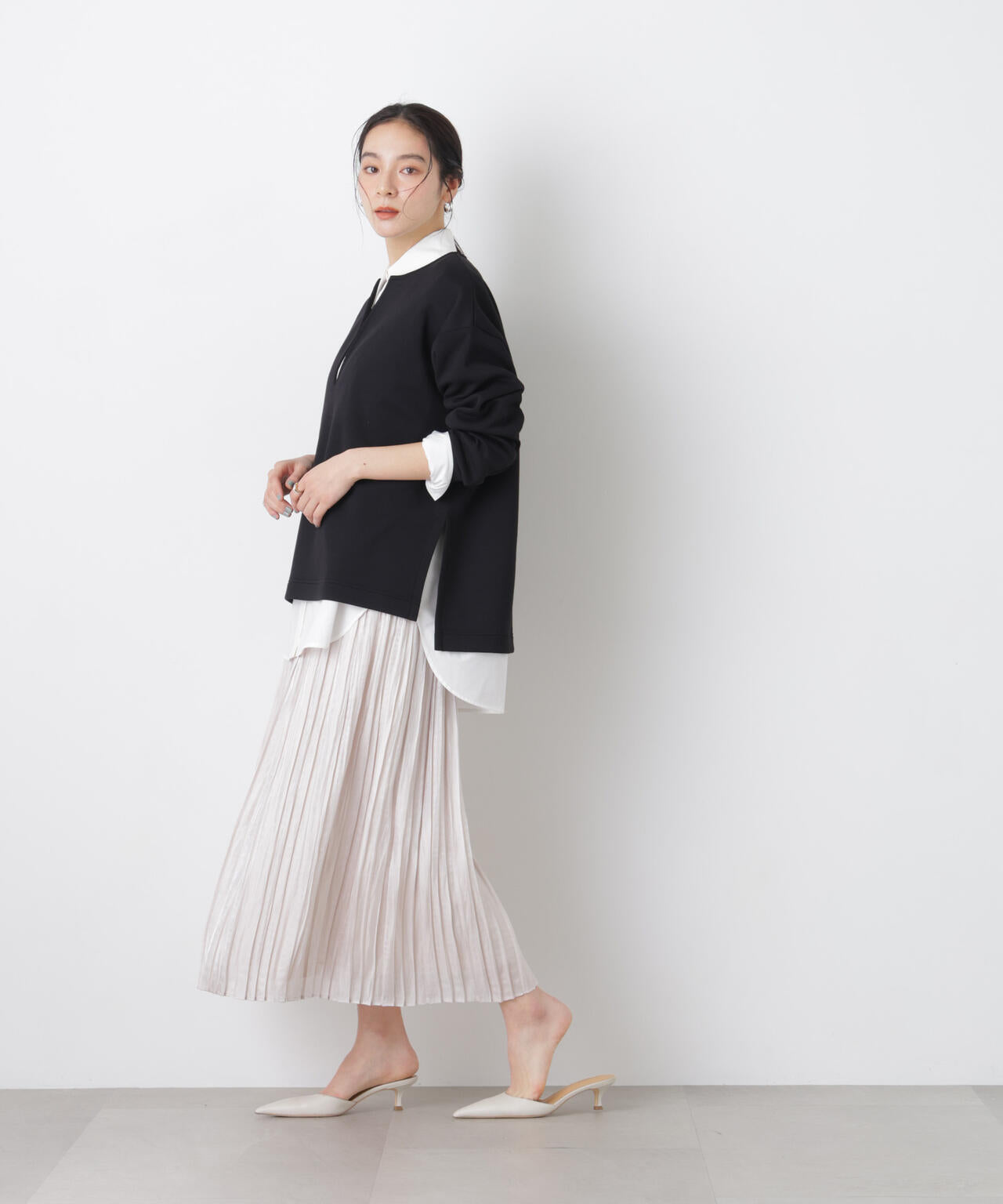 シャイニーサテンプリーツスカート 6696130311