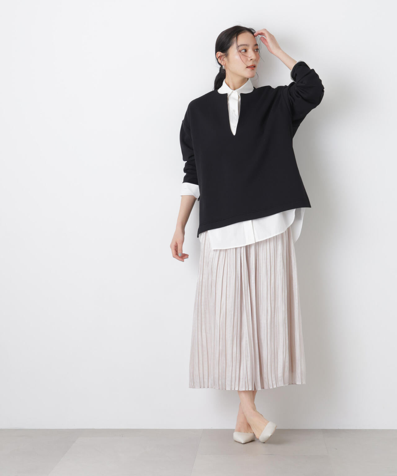 シャイニーサテンプリーツスカート 6696130311