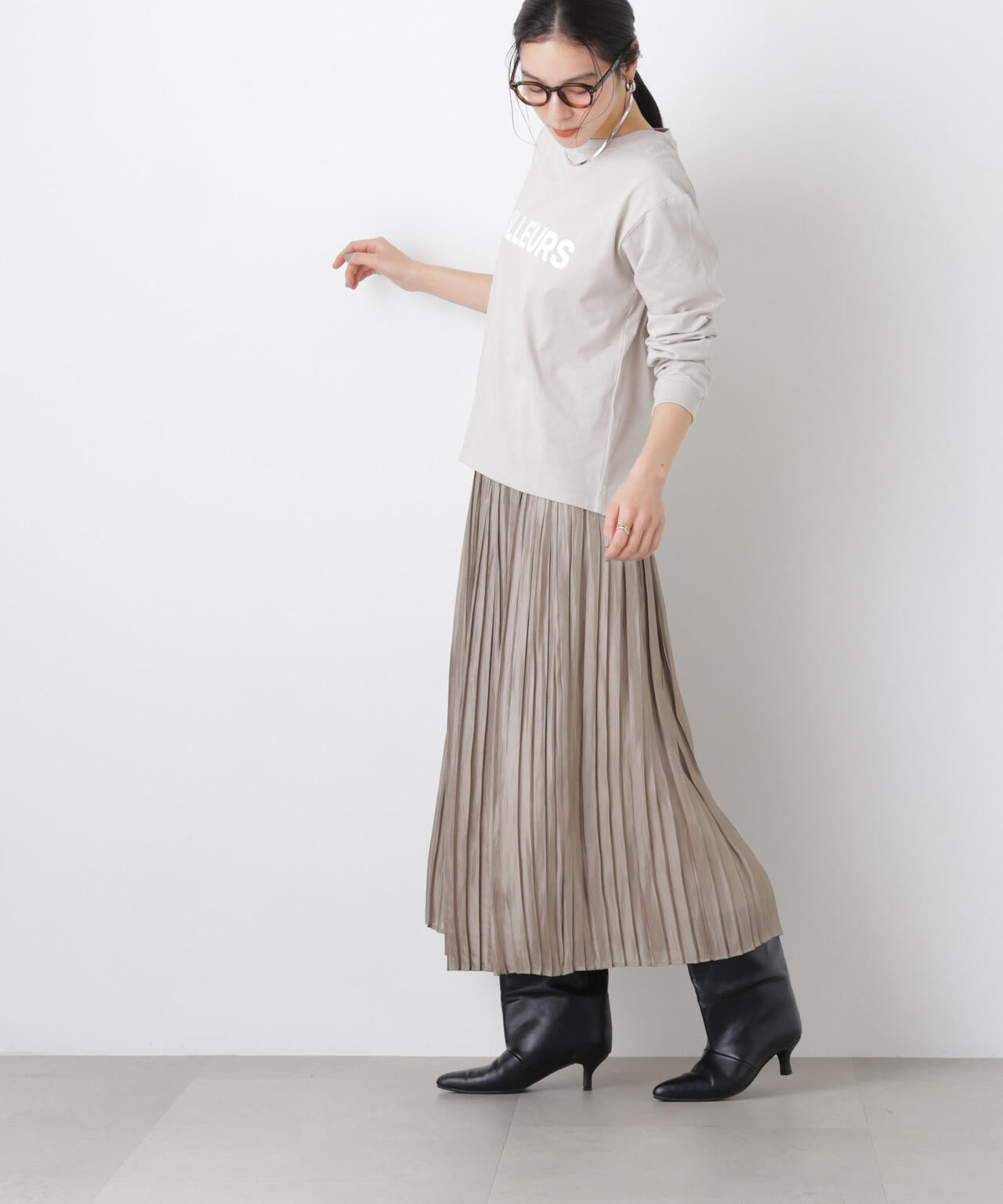 シャイニーサテンプリーツスカート 6696130311