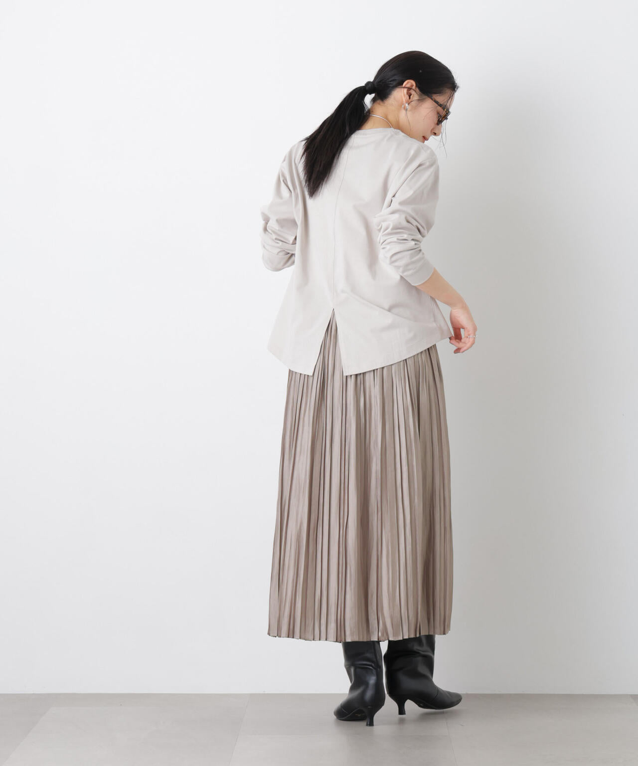 シャイニーサテンプリーツスカート 6696130311