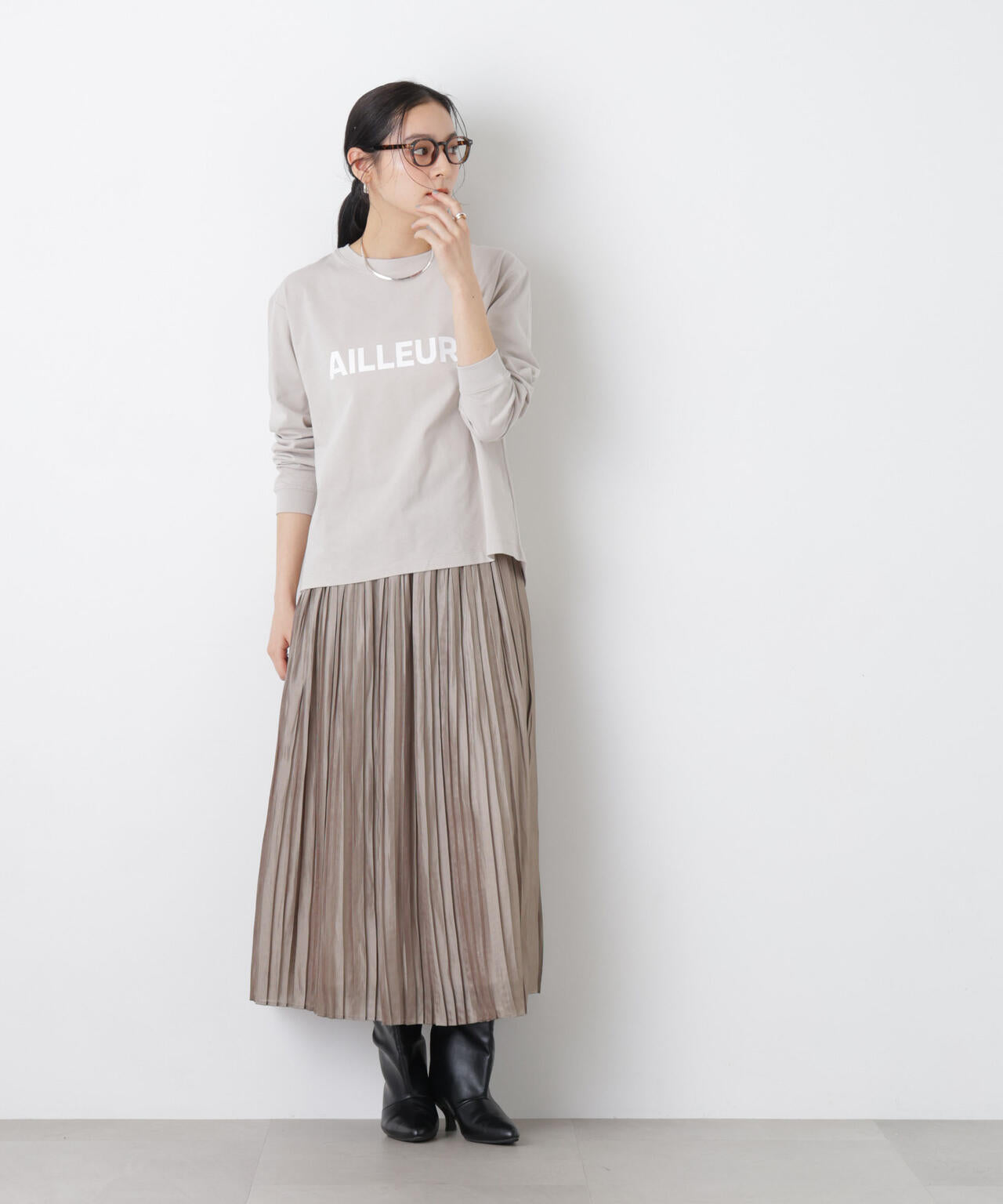 シャイニーサテンプリーツスカート 6696130311