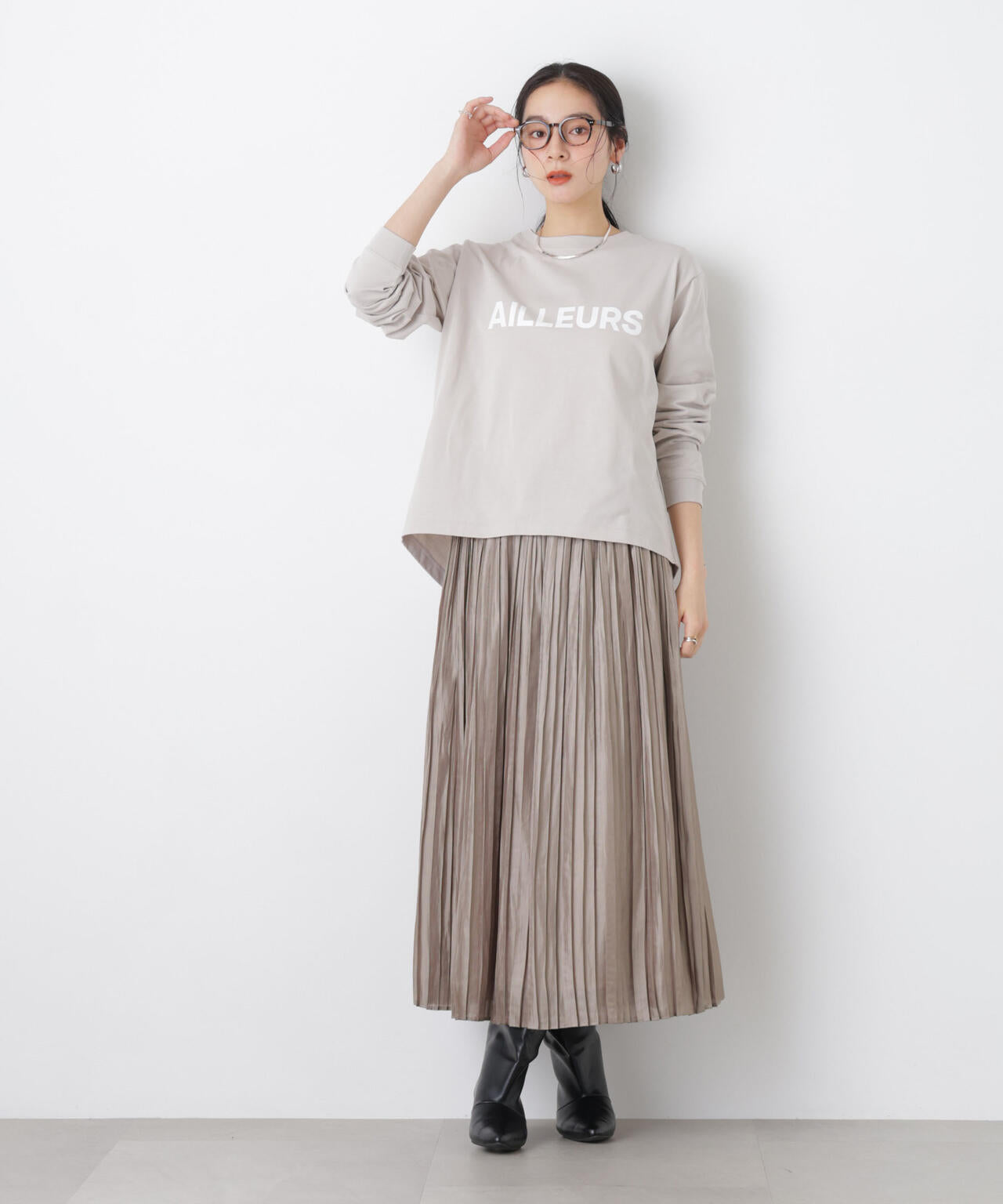 シャイニーサテンプリーツスカート 6696130311