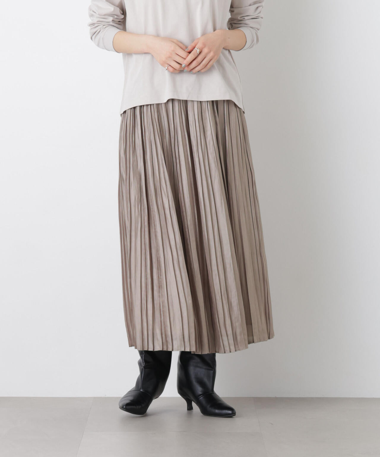 シャイニーサテンプリーツスカート 6696130311