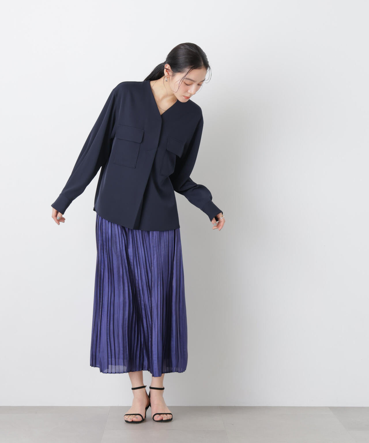 シャイニーサテンプリーツスカート 6696130311