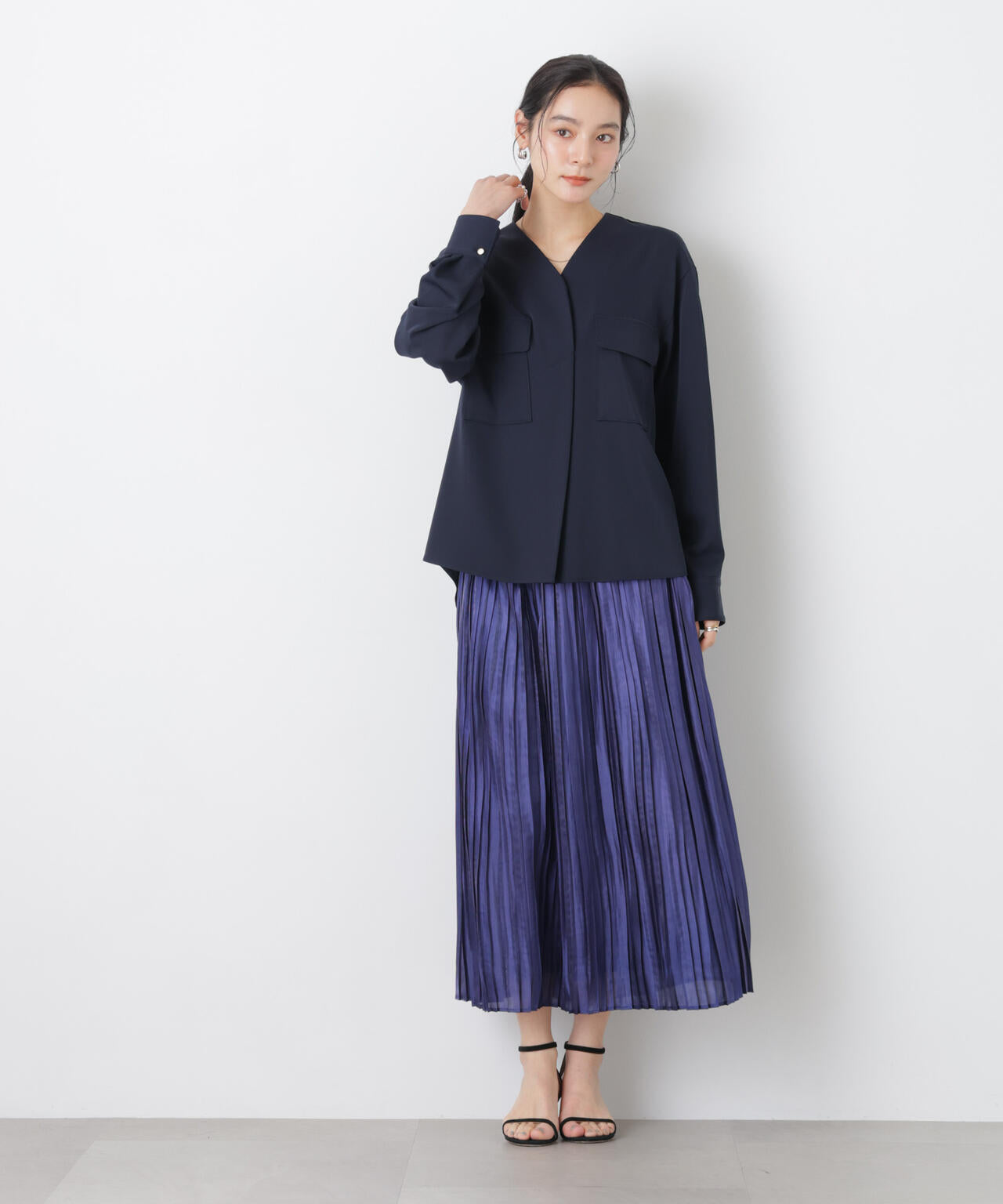 シャイニーサテンプリーツスカート 6696130311