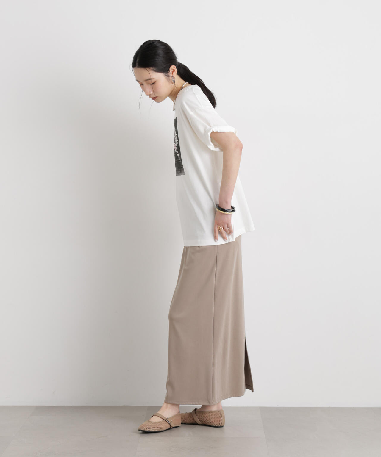 フィブリルレーヨンIラインスカート 6696130318