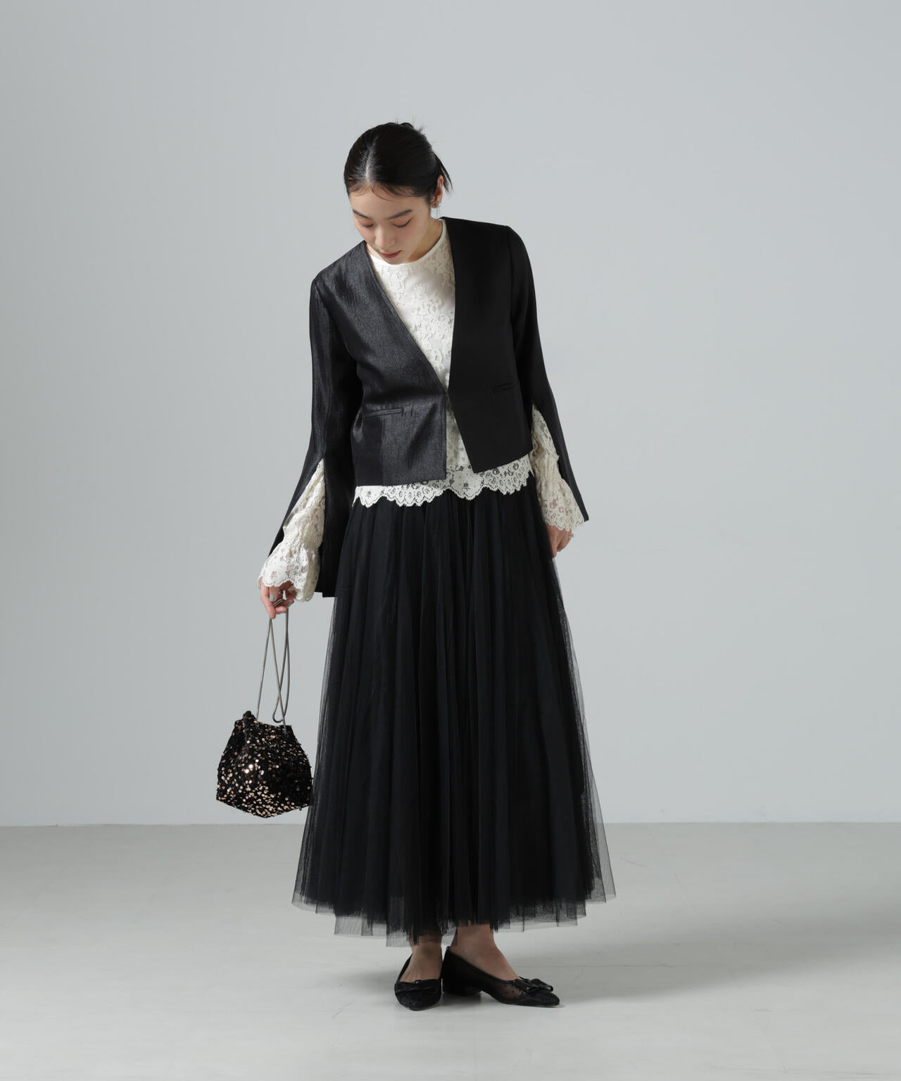 スパンコール巾着バッグ 6696132307