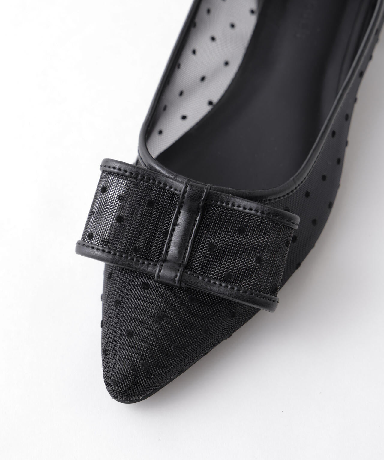 ドットフロッキーリボンパンプス 6696133300