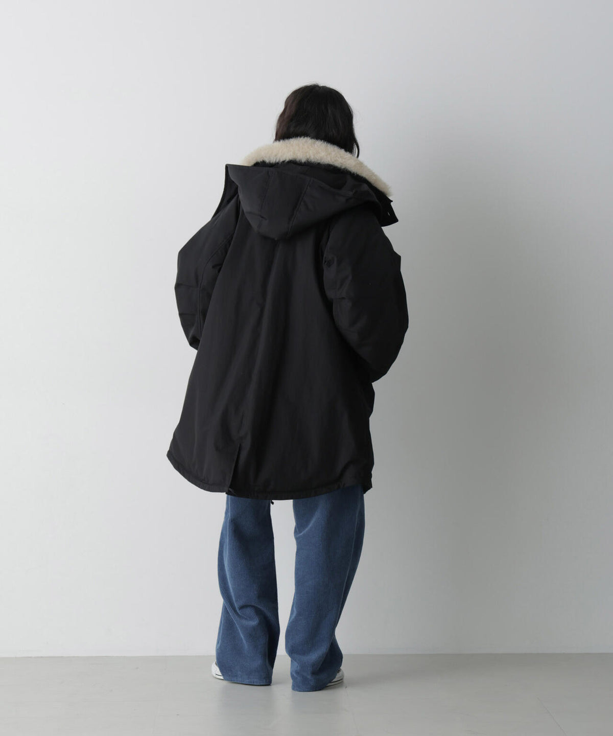 「STEVELOUR」「西川ダウン(R)」ファー付きコート 6696214306