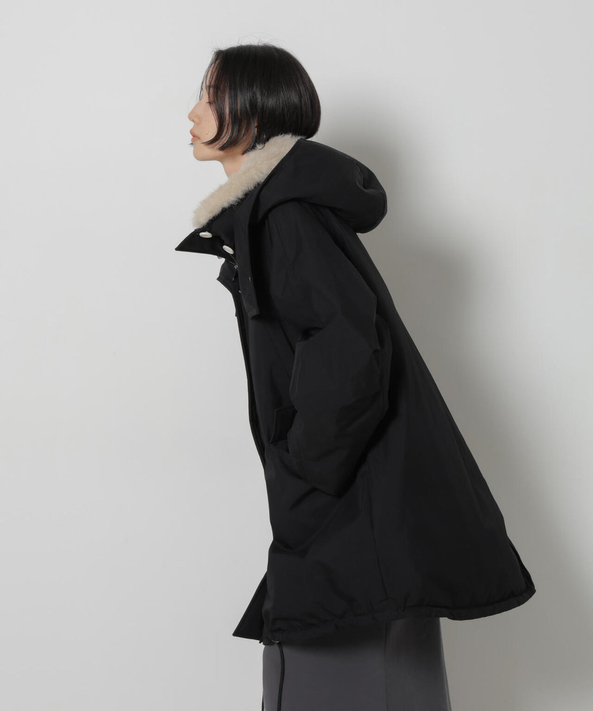 「STEVELOUR」「西川ダウン(R)」ファー付きコート 6696214306