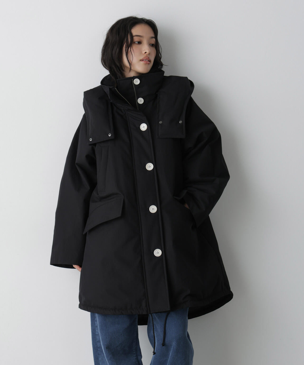 「STEVELOUR」「西川ダウン(R)」ファー付きコート 6696214306