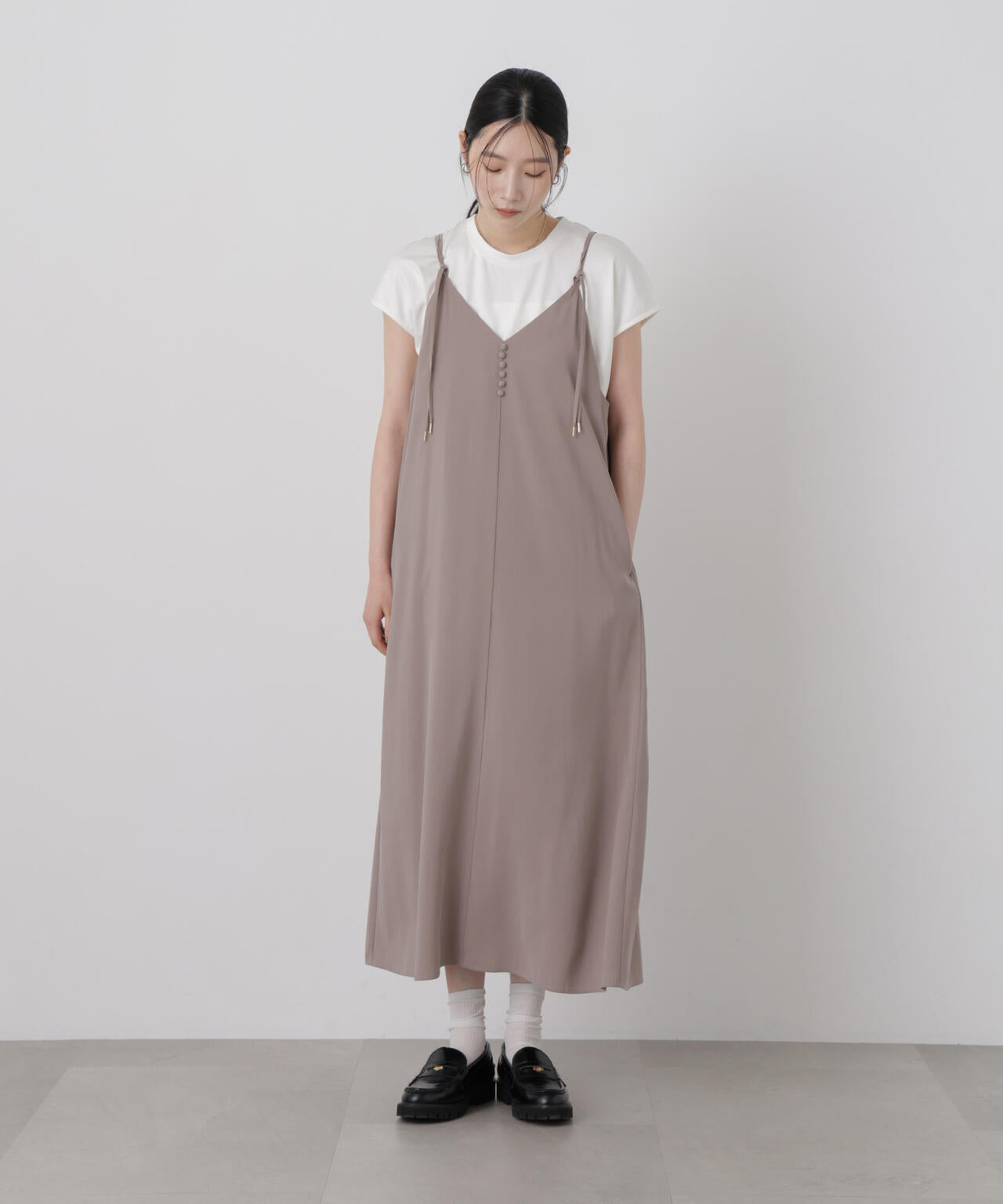 フィブリルピーチキャミワンピース 6696219316