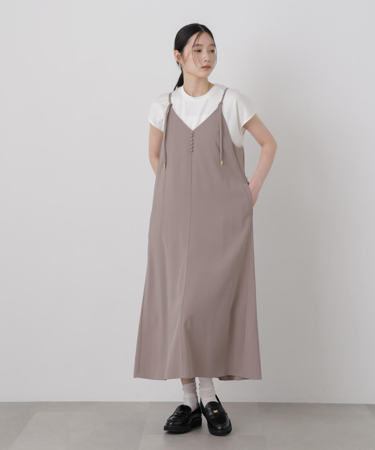 フィブリルピーチキャミワンピース 6696219316