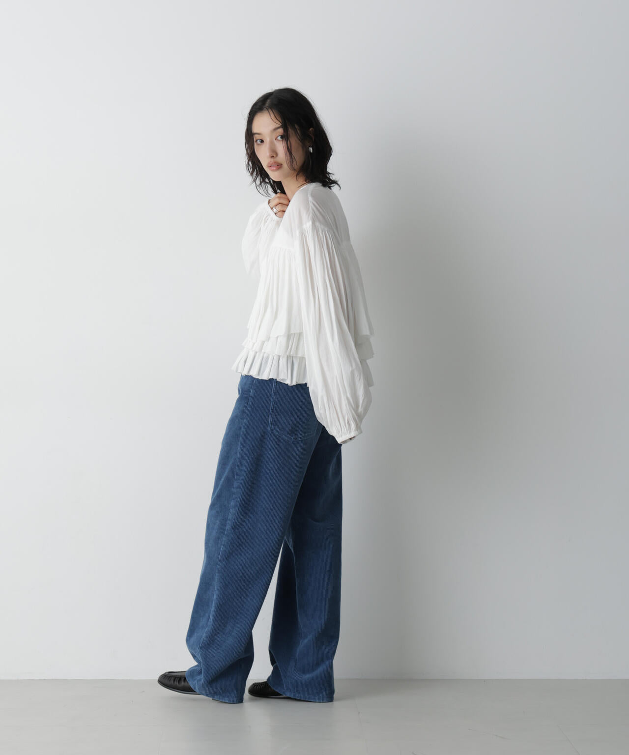 「STEVELOUR」インドコットンティアードブラウス 6696220303