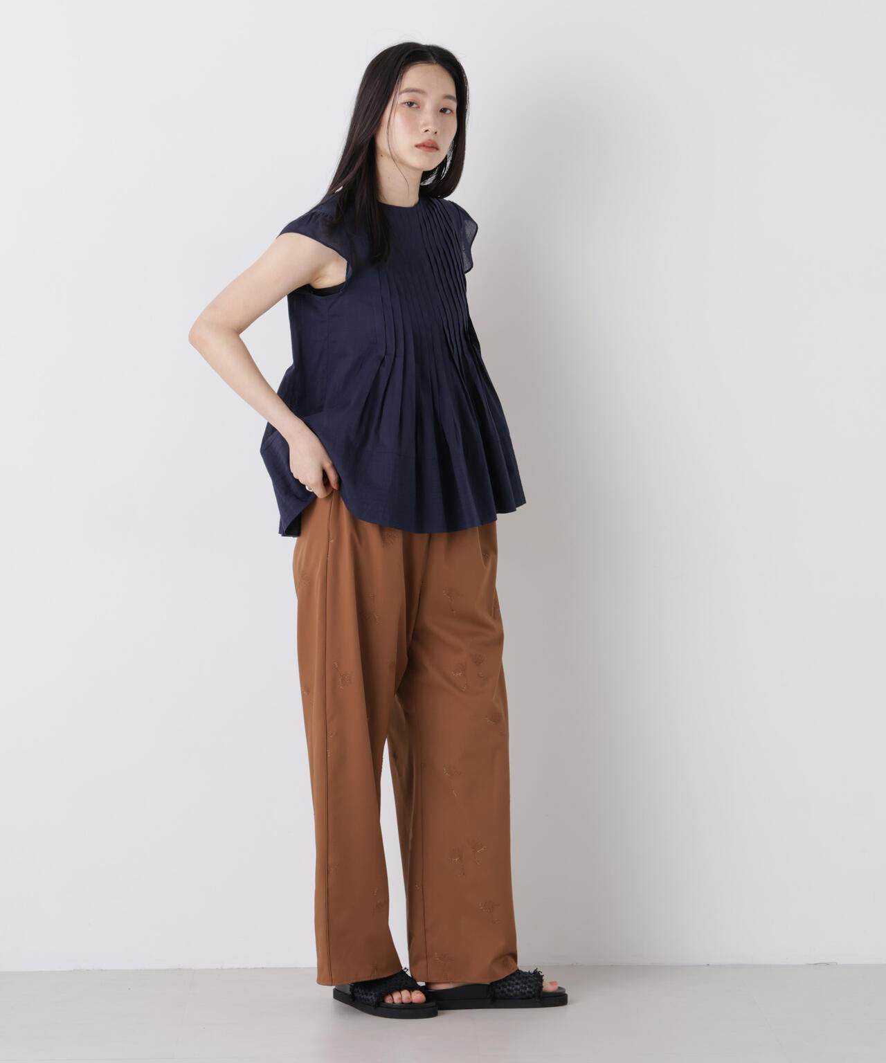 made in india タックステッチブラウス(セットアップ可) 6696221300
