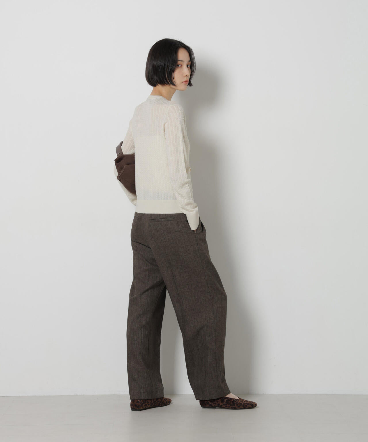 毛玉レスニット ミニケーブルカーディガン 6696222302