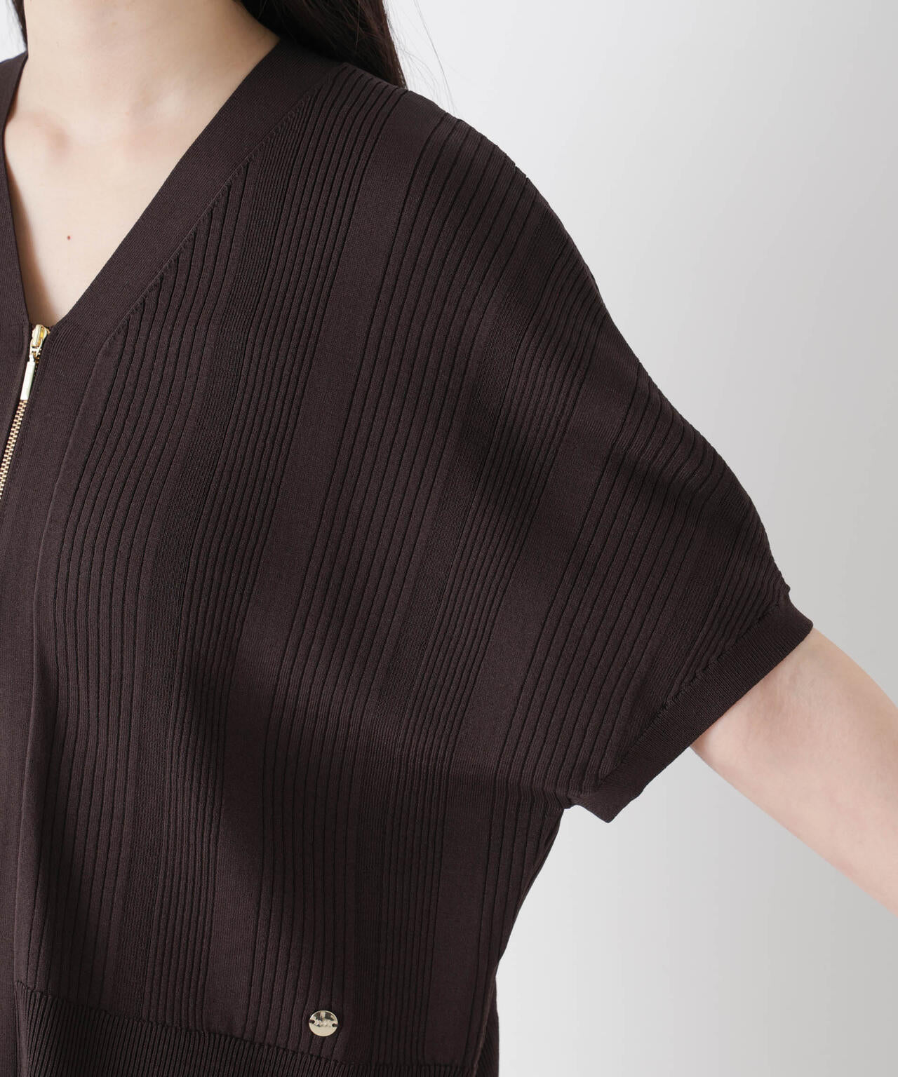 SUMMER VEIL KNIT ジップカーディガン 6696222311