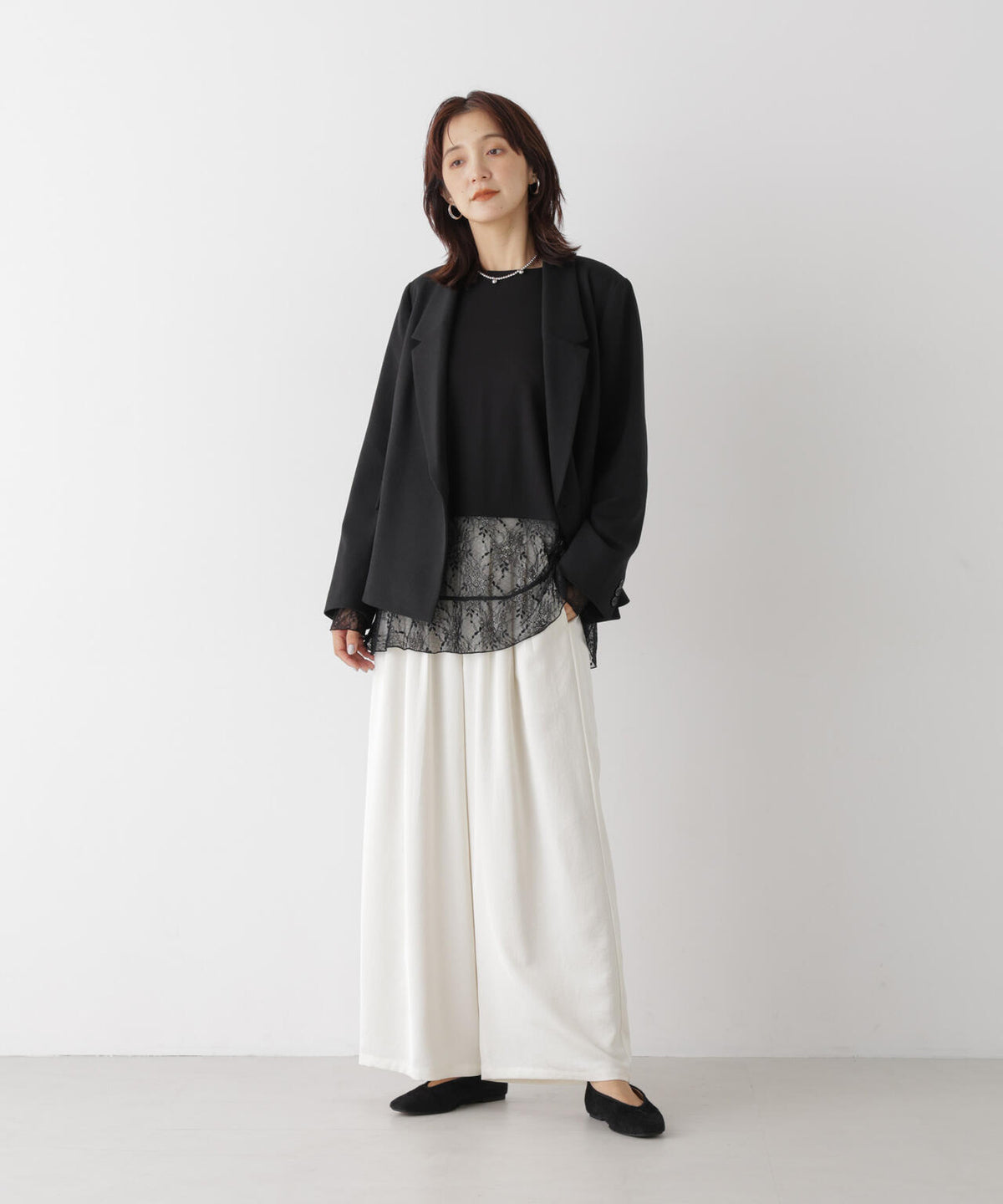 レースフレアヘムカットトップス 6696223309