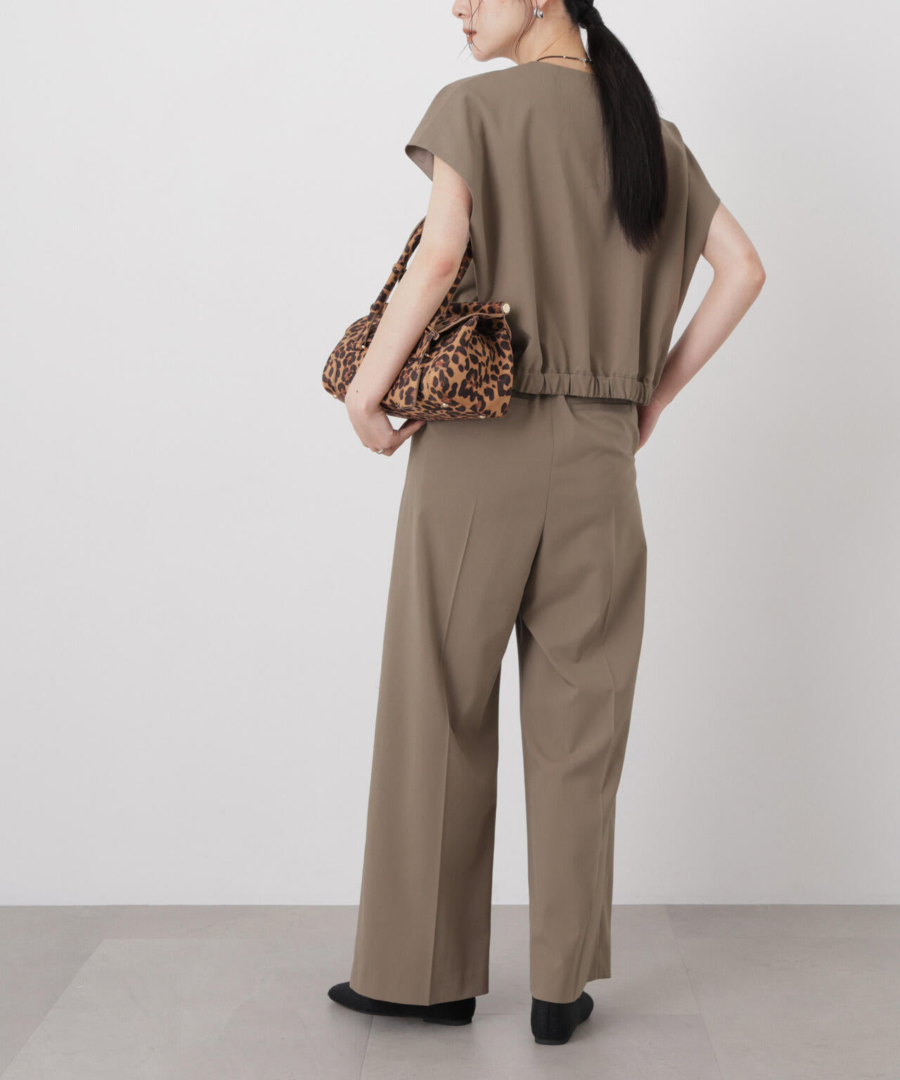 ドライウェザーストレッチベルト付き2タックワイドパンツ(セットアップ可) 6696227301
