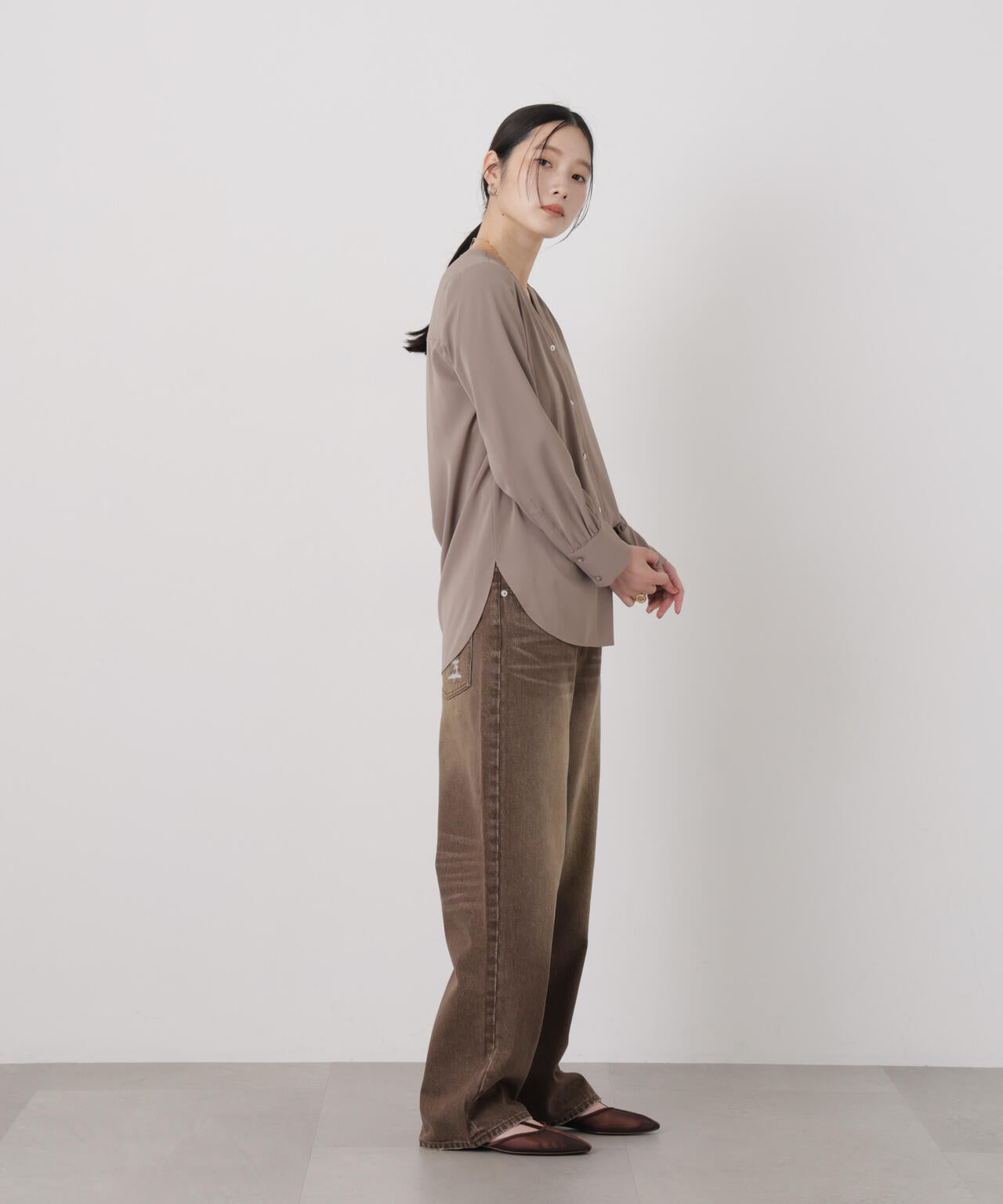 ローウエストデニムパンツ 6696227308