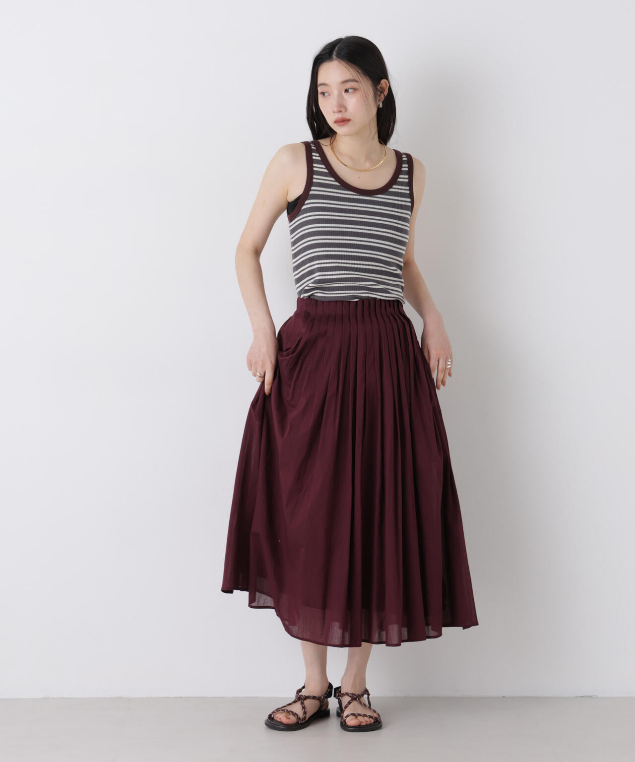 made in india タックフレアスカート(セットアップ可) 6696230300