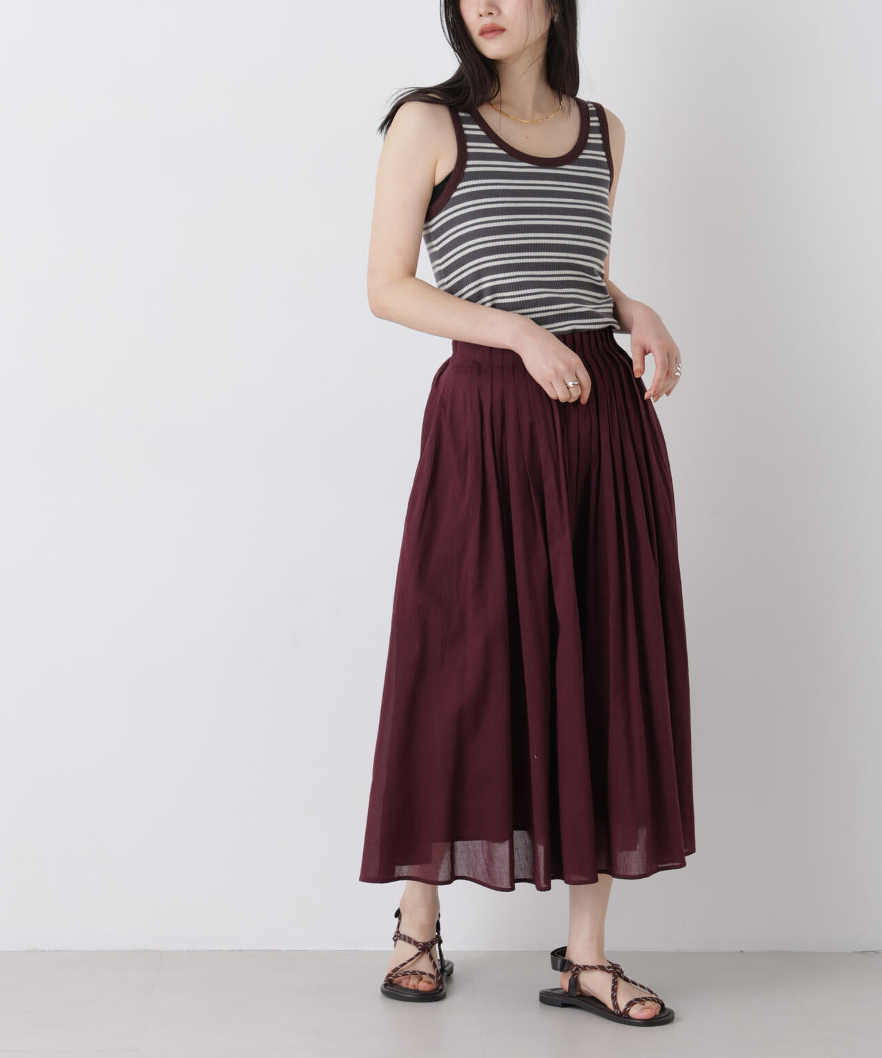 made in india タックフレアスカート(セットアップ可) 6696230300