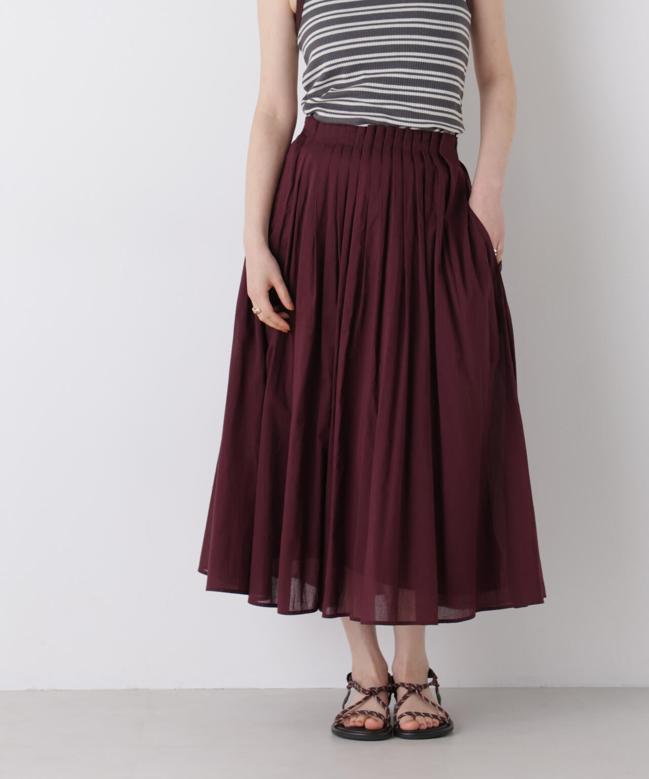 made in india タックフレアスカート(セットアップ可) 6696230300