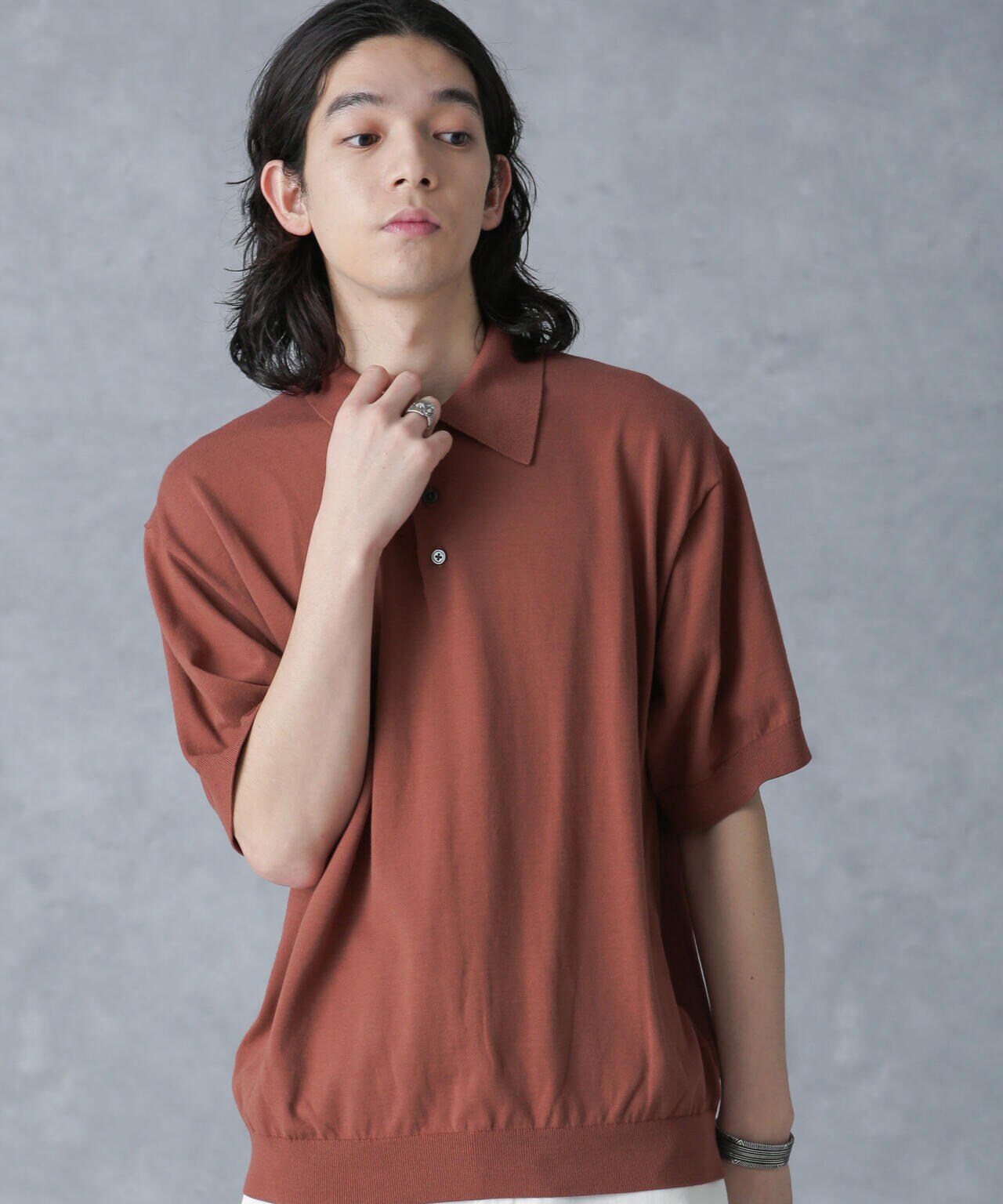 crepuscule/別注 S/S KNIT POLO 6704124027