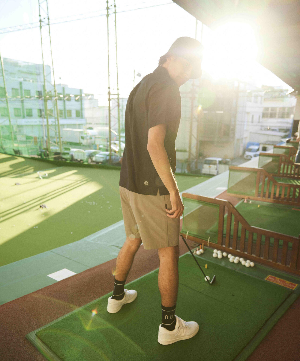 nano universe GOLF/サッカーストライプ半袖シャツ 6704124032