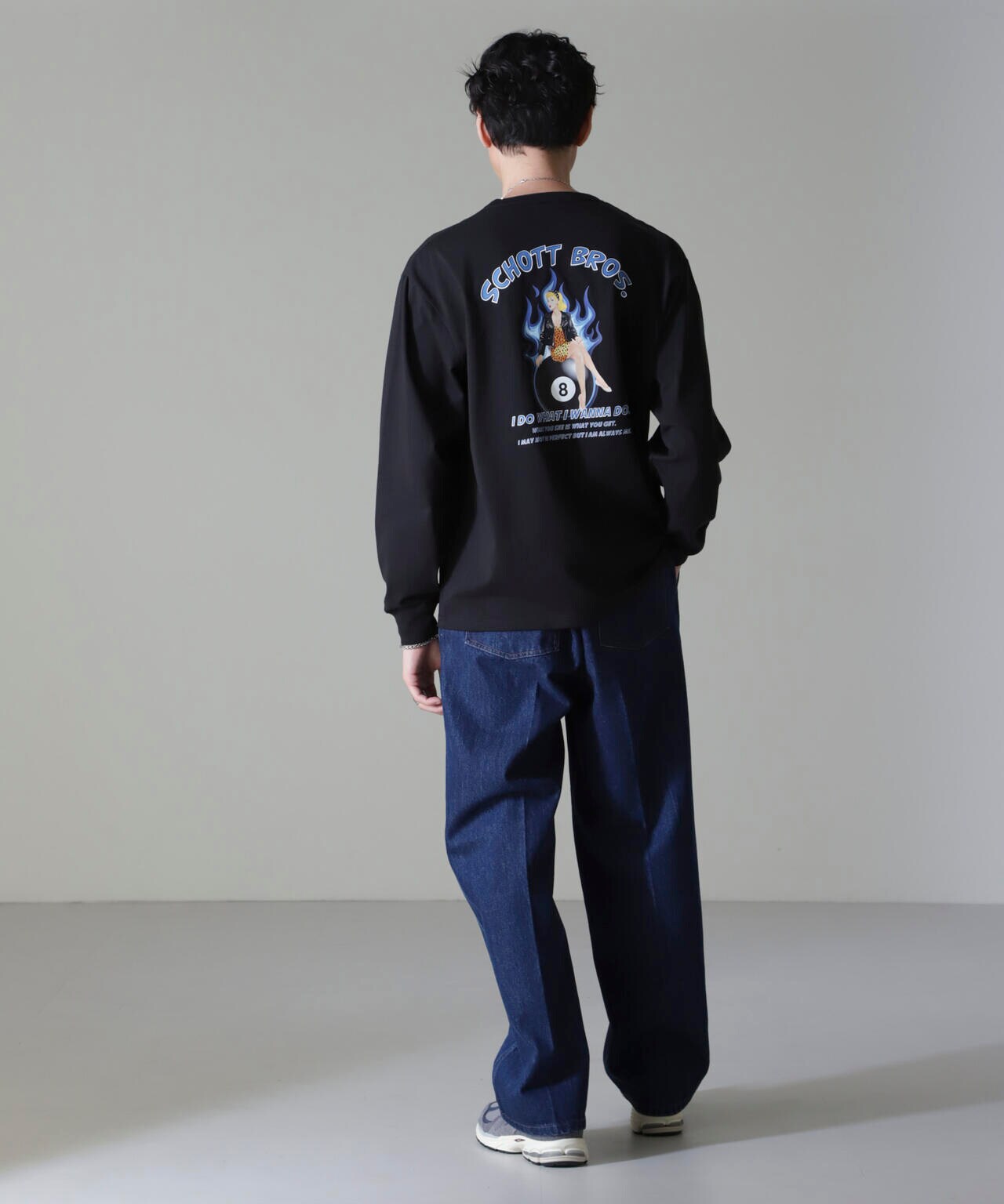 Schott/別注 "8 BALL PIN-UP" L/S TEE 6704223070