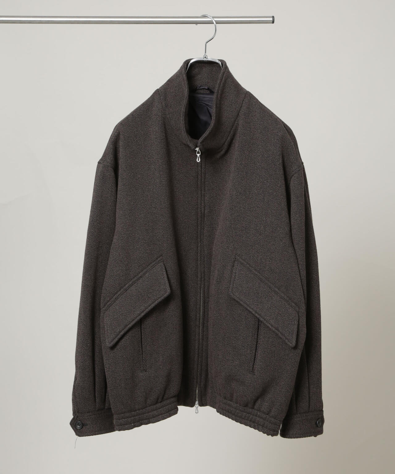 ULTERIOR / WOOL SILK KERSEY ZIP UP JKT