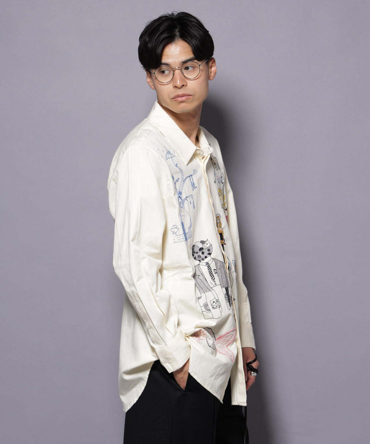 mii/PACED HAND EMBROIDERED SHIRT 6705220052