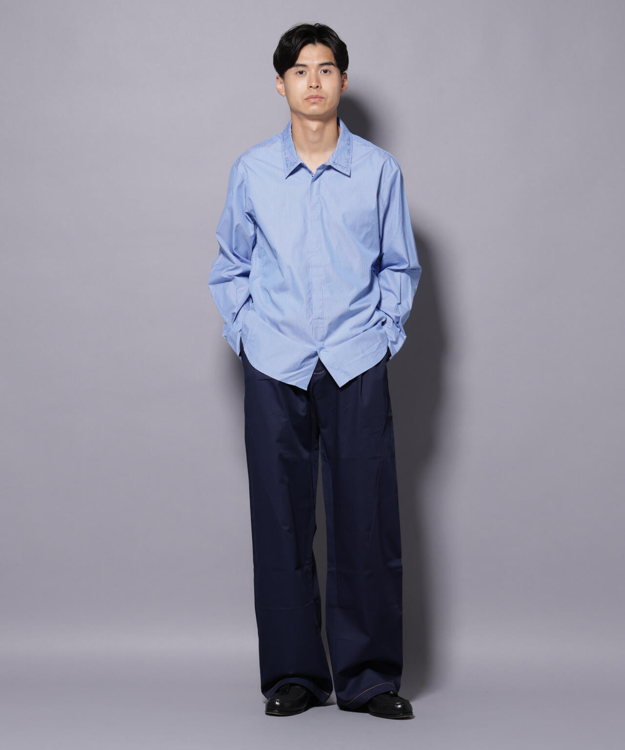 mii/CONTRASTED STITCH LARGE PANTS 6705227157