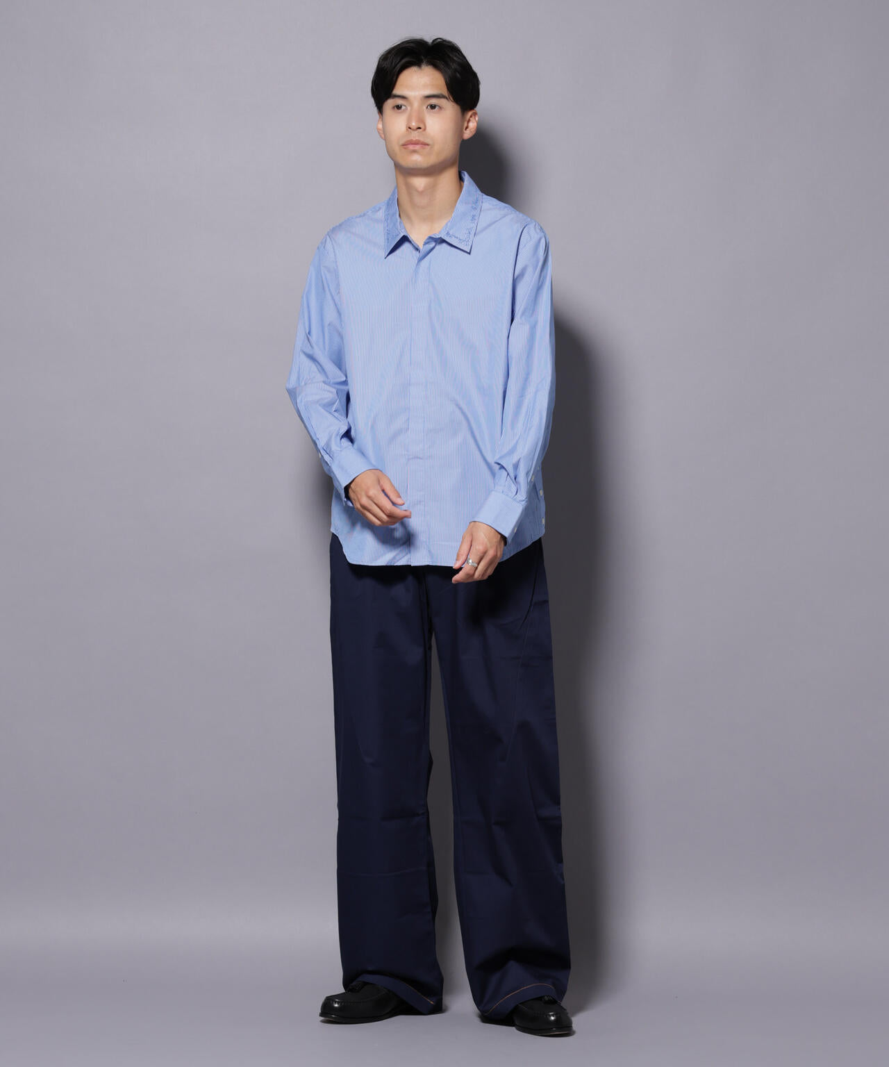 mii/CONTRASTED STITCH LARGE PANTS 6705227157